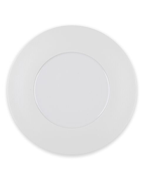 Lot de 6 grandes assiettes plates Solène blanches - 29 cm