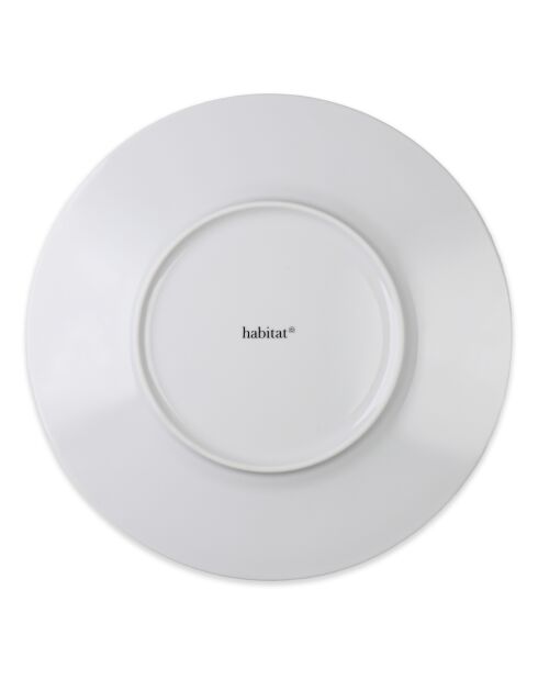 Lot de 6 grandes assiettes plates Solène blanches - 29 cm