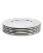 Lot de 6 grandes assiettes plates Solène blanches - 29 cm