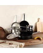 Set aus 9 Teilen Épure Aluminium und Edelstahl silber/schwarz
