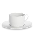 Lot de 6 tasses à café avec soucoupes Solène blanches - 12cl