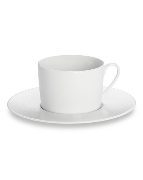Lot de 6 tasses à café avec soucoupes Solène blanches - 12cl