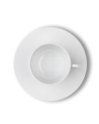 Lot de 6 tasses à café avec soucoupes Solène blanches - 12cl
