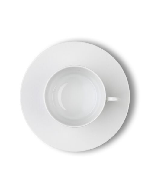 Lot de 6 tasses à café avec soucoupes Solène blanches - 12cl