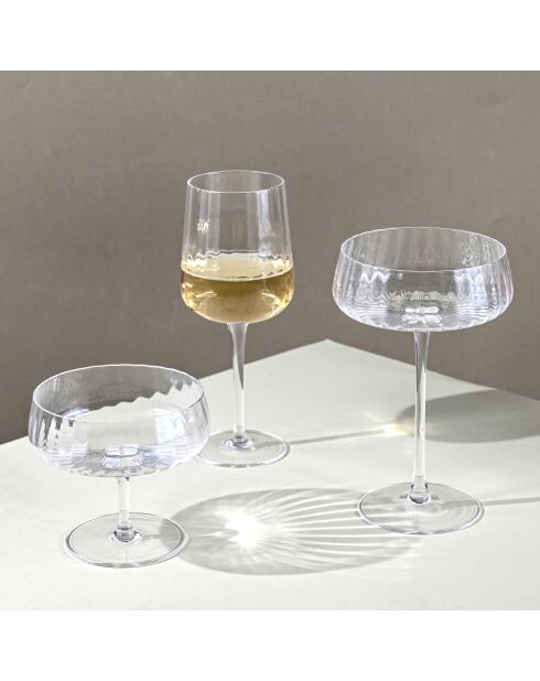 Lot de 6 verres à vin blanc Cléo en verre cristallin transparent - 33cl