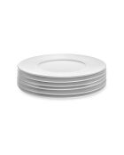 Lot de 6 assiettes à dessert Solène blanches - 23,5 cm