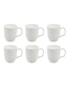 Lot de 6 mugs à thé Taidu II en bone china blancs - 38 cl