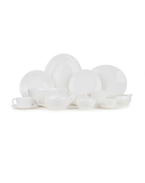 Lot de 6 mugs à thé Taidu II en bone china blancs - 38 cl