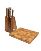 Block mit 5 Harmony-Messern aus Holz und Bambusschneidebrett Holz/Bambus