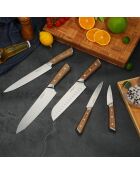 Block mit 5 Harmony-Messern aus Holz und Bambusschneidebrett Holz/Bambus