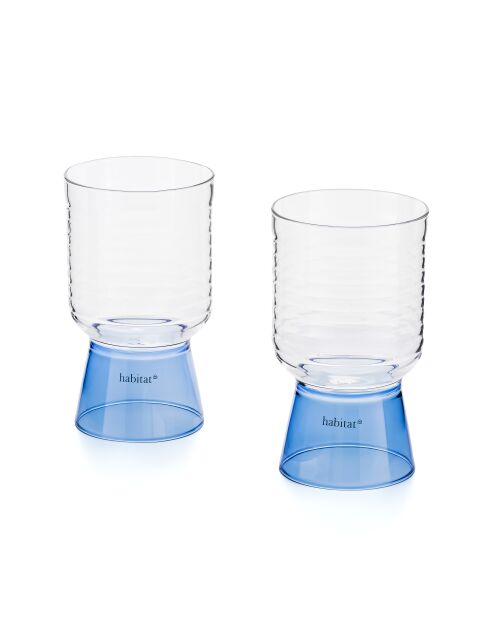 Lot de 2 Verres Ambra bleu - 35cl