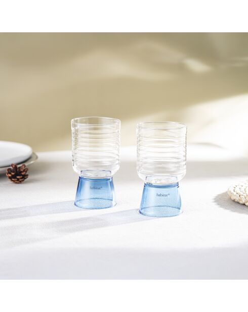 Lot de 2 Verres Ambra bleu - 35cl