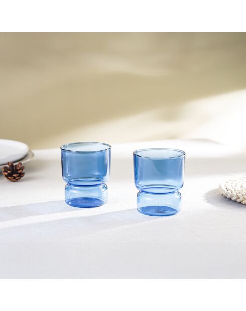 Lot de 2 Verres Ambra bleu - 30cl