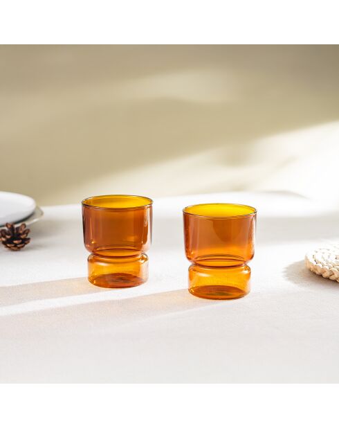 Lot de 2 Verres Ambra orange - 30cl