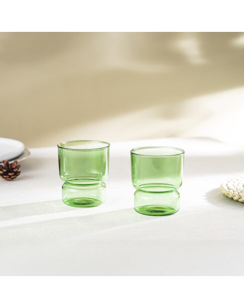 Lot de 2 Verres Ambra vert - 30cl