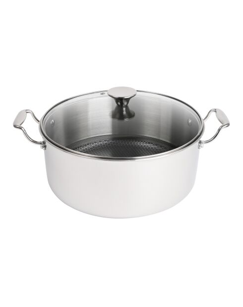 Hera Triplex 7-teiliges antihaftbeschichtetes Set in Schwarz/Silber