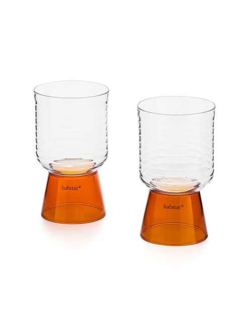 Lot de 2 Verres Ambra orange - 35cl