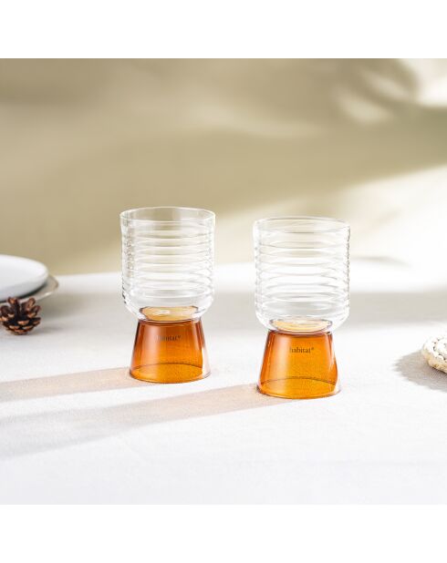 Lot de 2 Verres Ambra orange - 35cl