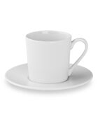 Lot de 6 tasses à thé avec soucoupes Solène blanches - 22cl
