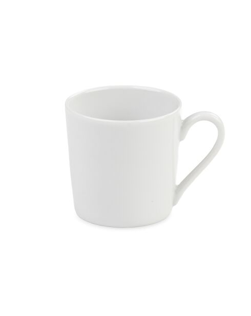 Lot de 6 tasses à thé avec soucoupes Solène blanches - 22cl