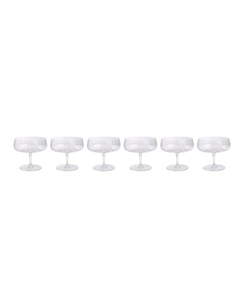 Set di 6 coppette da gelato Cléo in vetro cristallino trasparente - 28cl