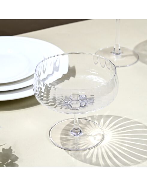 Set di 6 coppette da gelato Cléo in vetro cristallino trasparente - 28cl