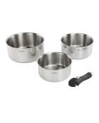 Set aus 3 herausnehmbaren Induktionstöpfen aus Edelstahl Épure 18/8, versilbert, 16/18/20 cm