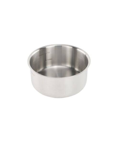 Set aus 3 herausnehmbaren Induktionstöpfen aus Edelstahl Épure 18/8, versilbert, 16/18/20 cm