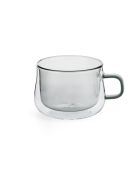 Lot de 2 Mugs Ambra double paroi en verre gris - 22cl