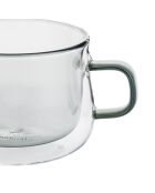Lot de 2 Mugs Ambra double paroi en verre gris - 22cl
