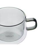 Lot de 2 Mugs Ambra double paroi en verre gris - 22cl