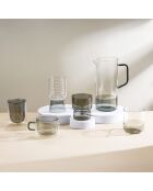Lot de 2 Mugs Ambra double paroi en verre gris - 22cl