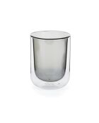 Lot de 2 Tasses Ambra double paroi en verre grises - 20cl