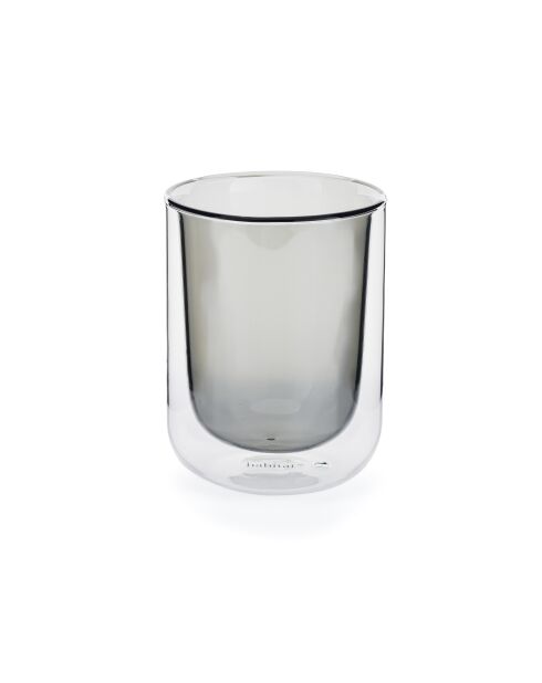 Lot de 2 Tasses Ambra double paroi en verre grises - 20cl