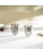 Lot de 2 Tasses Ambra double paroi en verre grises - 20cl