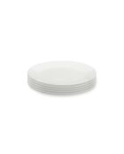 Lot de 6 assiettes dessert Taidu II en bone china blanc - 20,4 cm