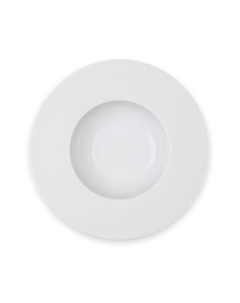 Lot de 6 assiettes creuses Solène blanches - 23 cm