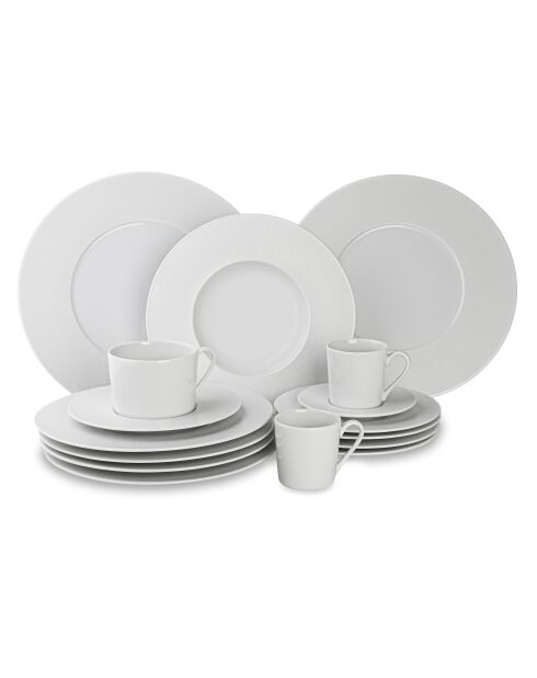 Lot de 6 assiettes creuses Solène blanches - 23 cm