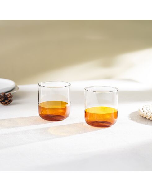 Lot de 2 Verres Ambra orange - 34cl