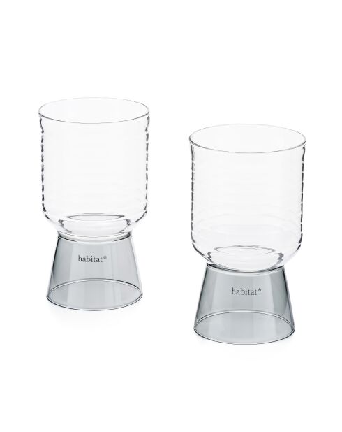 Set di 2 bicchieri Ambra grigi - 35cl