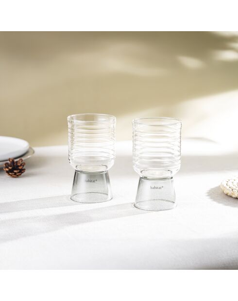 Set di 2 bicchieri Ambra grigi - 35cl