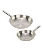2er-Set Horizon Bratpfannen aus versilbertem Edelstahl, 20/28 cm