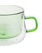 Lot de 2 Mugs double paroi en verre Ambra verts - 22cl