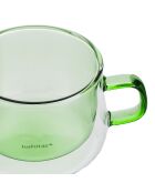 Lot de 2 Mugs double paroi en verre Ambra verts - 22cl