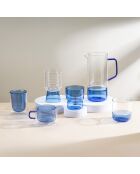 Lot de 2 Mugs double paroi en verre Ambra bleus - 22cl