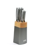 Bloque de 5 cuchillos Élixir de acero inoxidable plateado