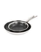 Hera Triplex-Bratpfannen mit Antihaftbeschichtung, Schwarz/Silber, 20/28 cm, 2 Stück