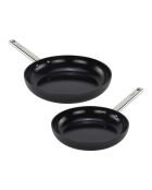 Set aus 2 Opera Aluminiumpfannen mit Vollinduktions-Keramikbeschichtung schwarz - 24/28 cm