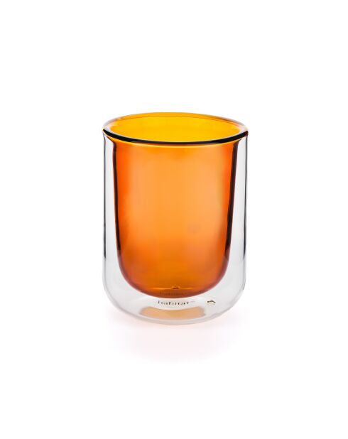 Lot de 2 Tasses Ambra double paroi en verre orange - 20cl