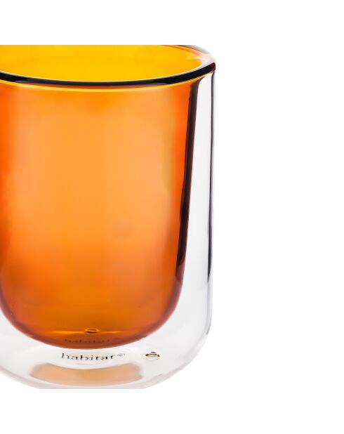 Lot de 2 Tasses Ambra double paroi en verre orange - 20cl